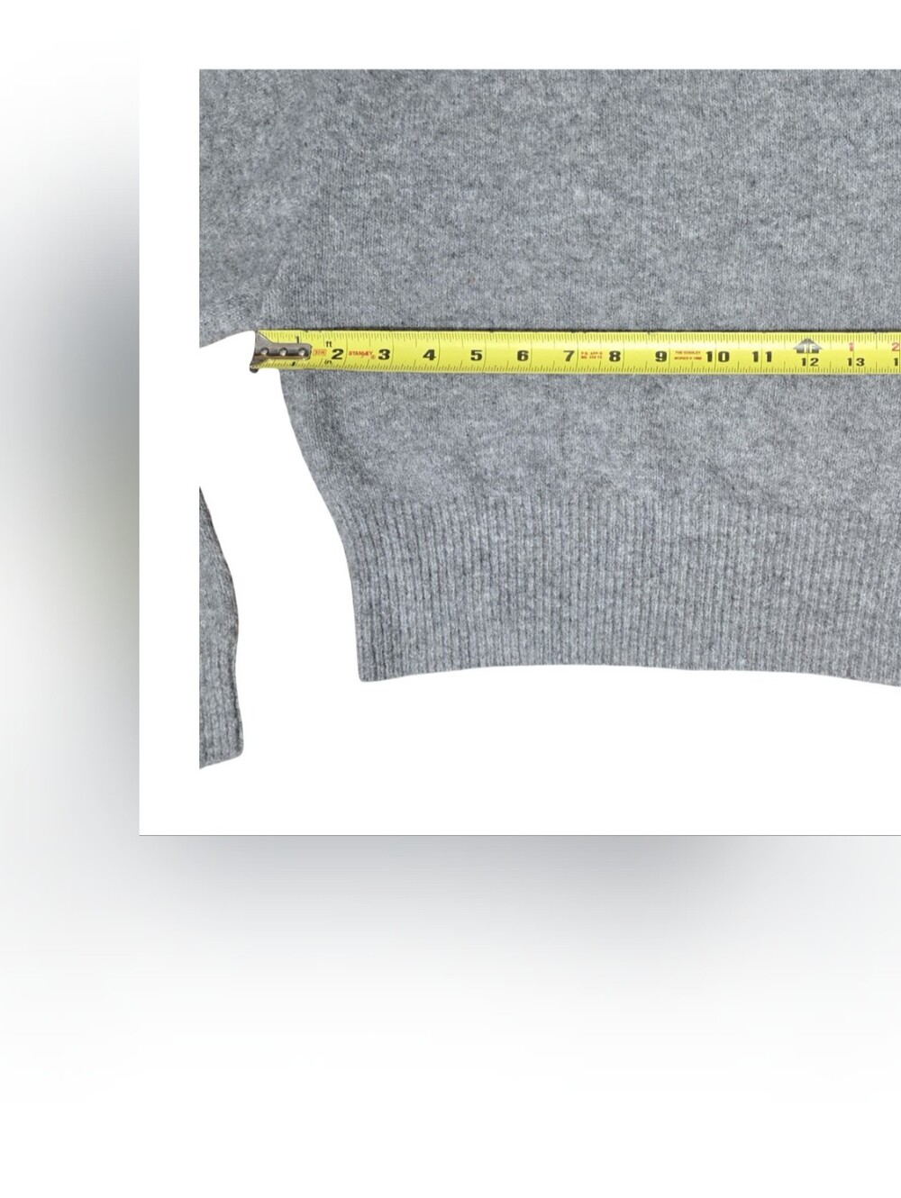 Jon & Anna Light Gray Ribbed Hem Crewneck Sweater Cropped Party - Picture 7 of 9